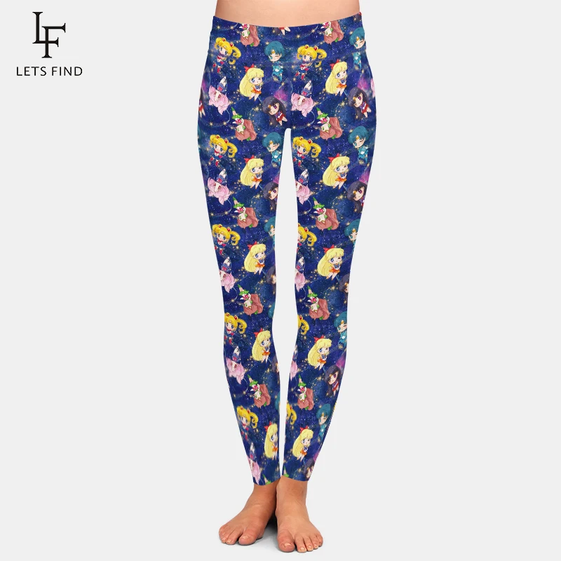 LETSFIND – Leggings taille haute pour femme, pantalon extensible, décontracté, avec personnage de dessin animé imprimé en 3D, nouvelle collection