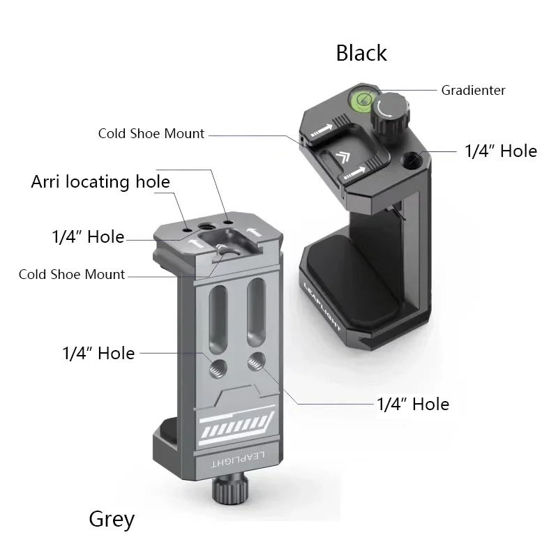 Smartphone Tripod Mount Aluminum Metal Universal Smart Phone Clamp Tripod Adapter Holder Clip for iPhone Xiaomi Huawei Samsung