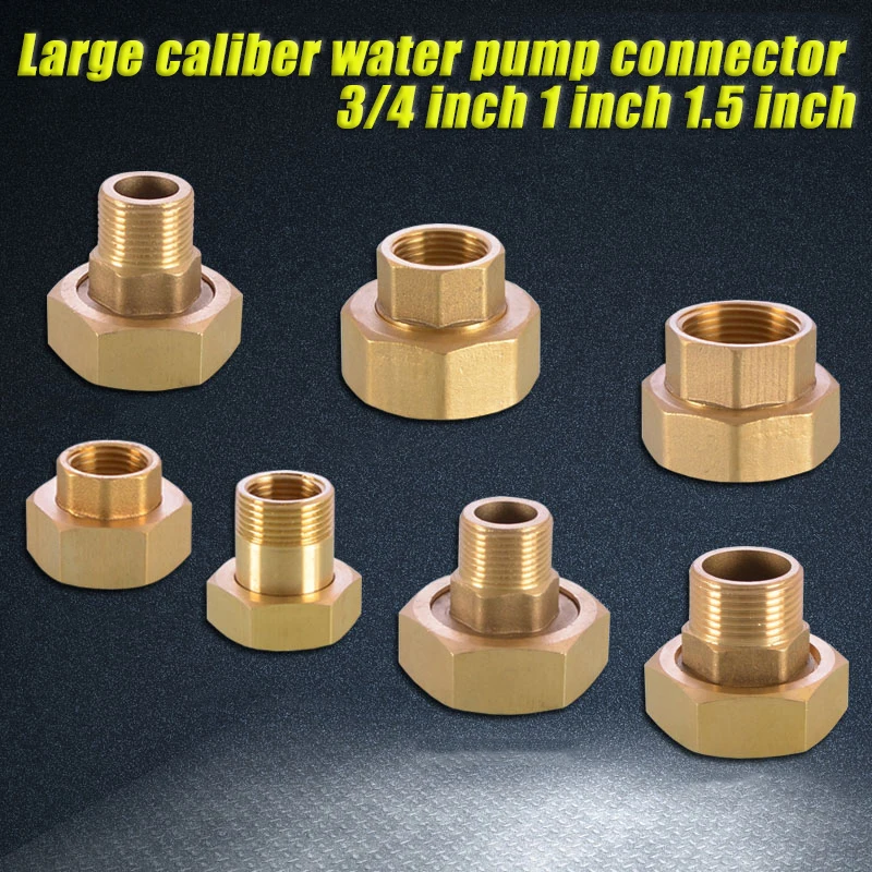 1-50pcs/lot 3/4 Inch 1 Inch 1.5 Inch All Copper Tap Water Meter Pump Adapter 1/2 In Male/Female Thread Joint