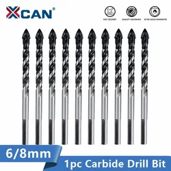 XCAN Tungsten Carbide Drill Bit 6mm 8mm for Porcelain Ceramic Tile,Concrete,Brick,Glass,Plastic Masonry,Wood Diamond Drill Bit