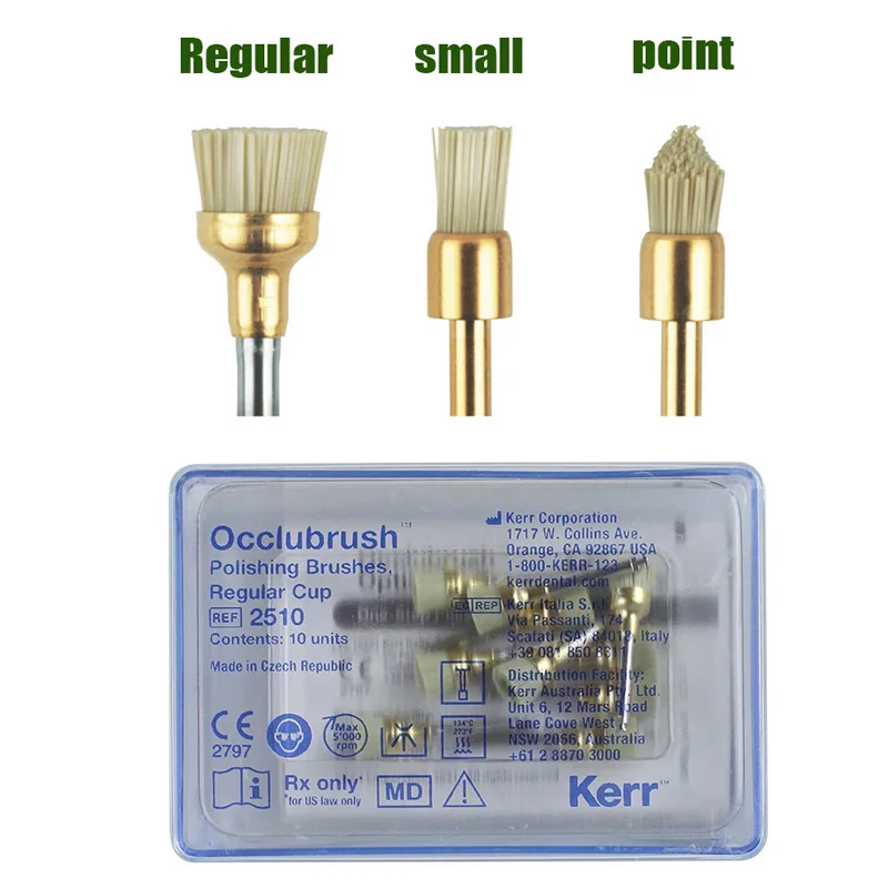 Tandheelkundige Kerr Occlubrush Polijsten & Afwerking Reguliere Cup & Point Tandheelkunde Esthetische Restauratie Lage Snelheid Gouden Polijstborstel