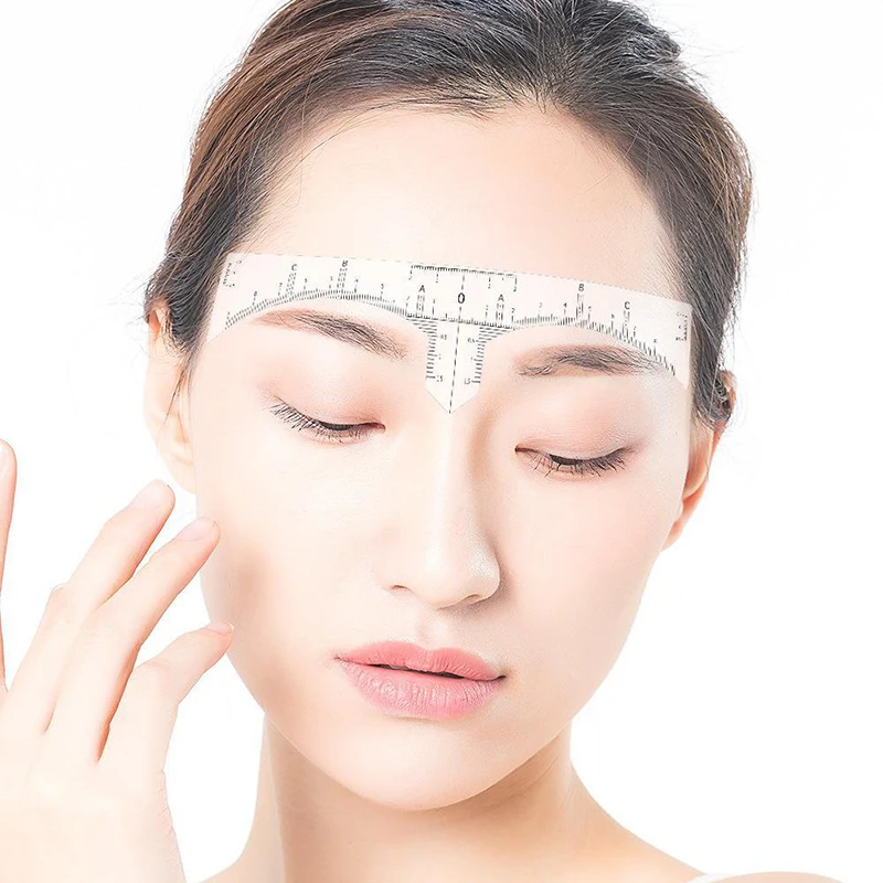 10 قطعة حاكم الحاجب القابل للتصرف Microblading شبه دائم الحاجب الوشم موقف حاكم دليل ماكياج الاستنسل قياس أدوات