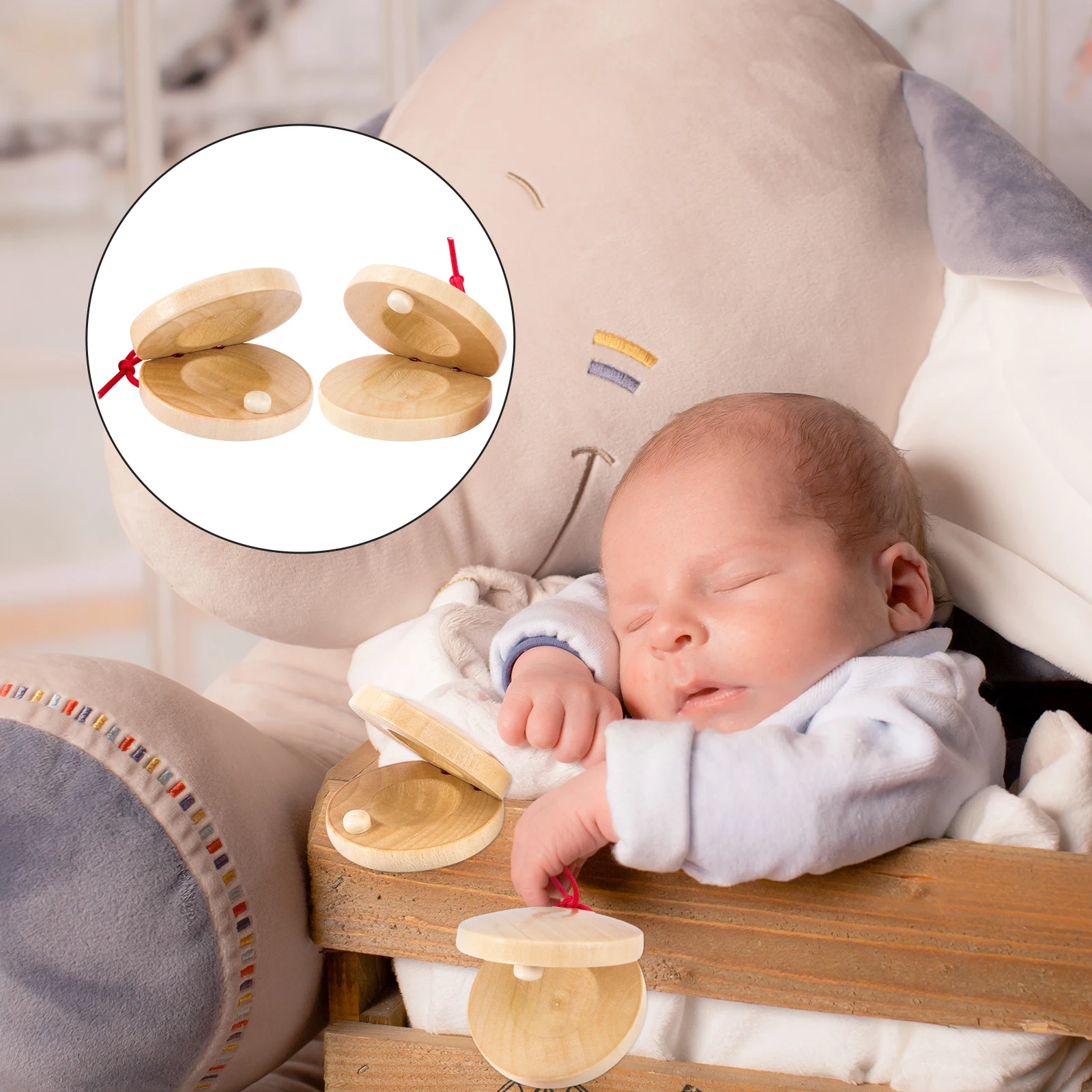 4 ชิ้นทนทานไม้ Clappers เครื่องดนตรีเครื่องกระทบของเล่นของขวัญการศึกษาสําหรับเด็ก