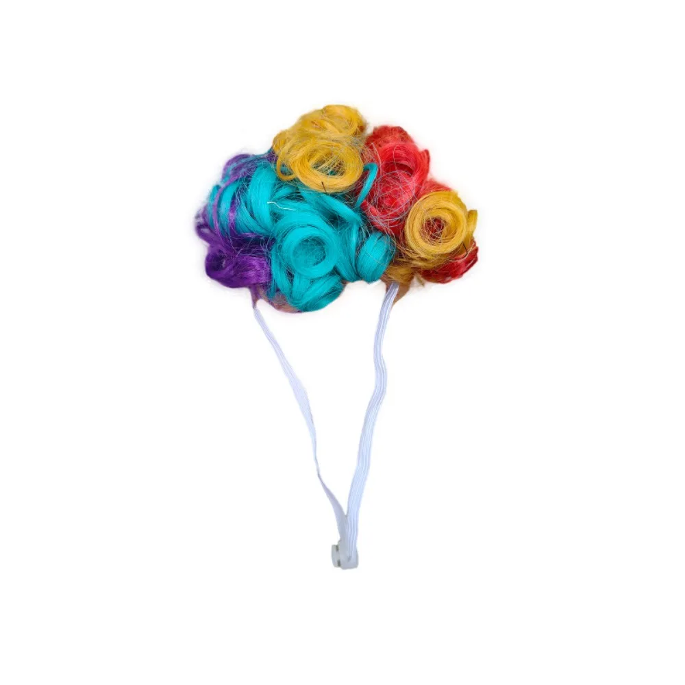 

Wig Accessories Colorful Pet Costume Wig Adorable Adjustable Pet Cosplay Wig Decorative Cute Pet Wavy Curly Wig Pet Show
