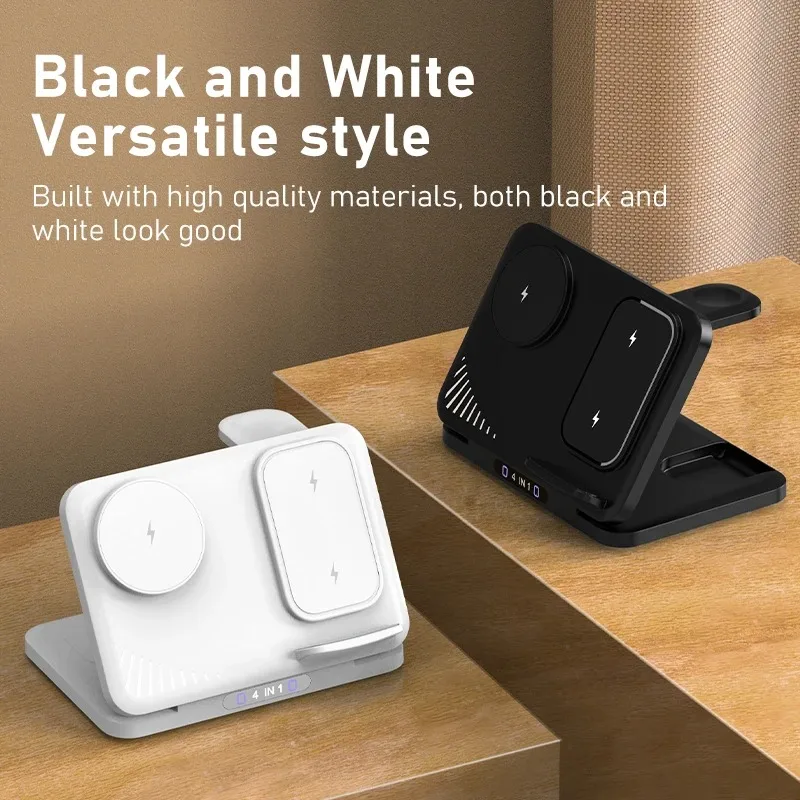 3 In 1 Foldable Wireless Charger Stand For Multi Device Fast Charging Station For Phone Watch Earphone Home Office Accessory