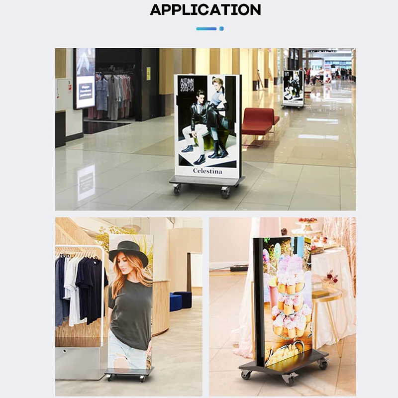 P2.5 Aluminum Outdoor Custom Advertising Videos Stand Screen Poster Wifi Control Portable Foldable Led Poster Display