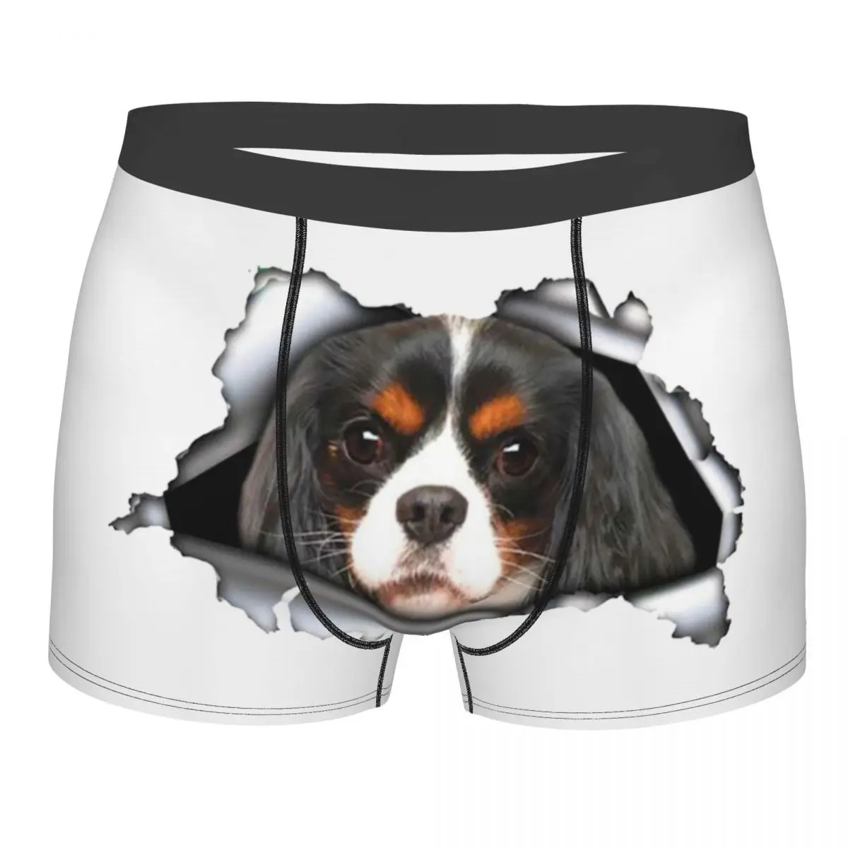 Custom The Cavalier King Charles Spaniel Puppy Underwear  Breathable Dog Boxer Briefs Shorts Panties Soft Underpants For Homme