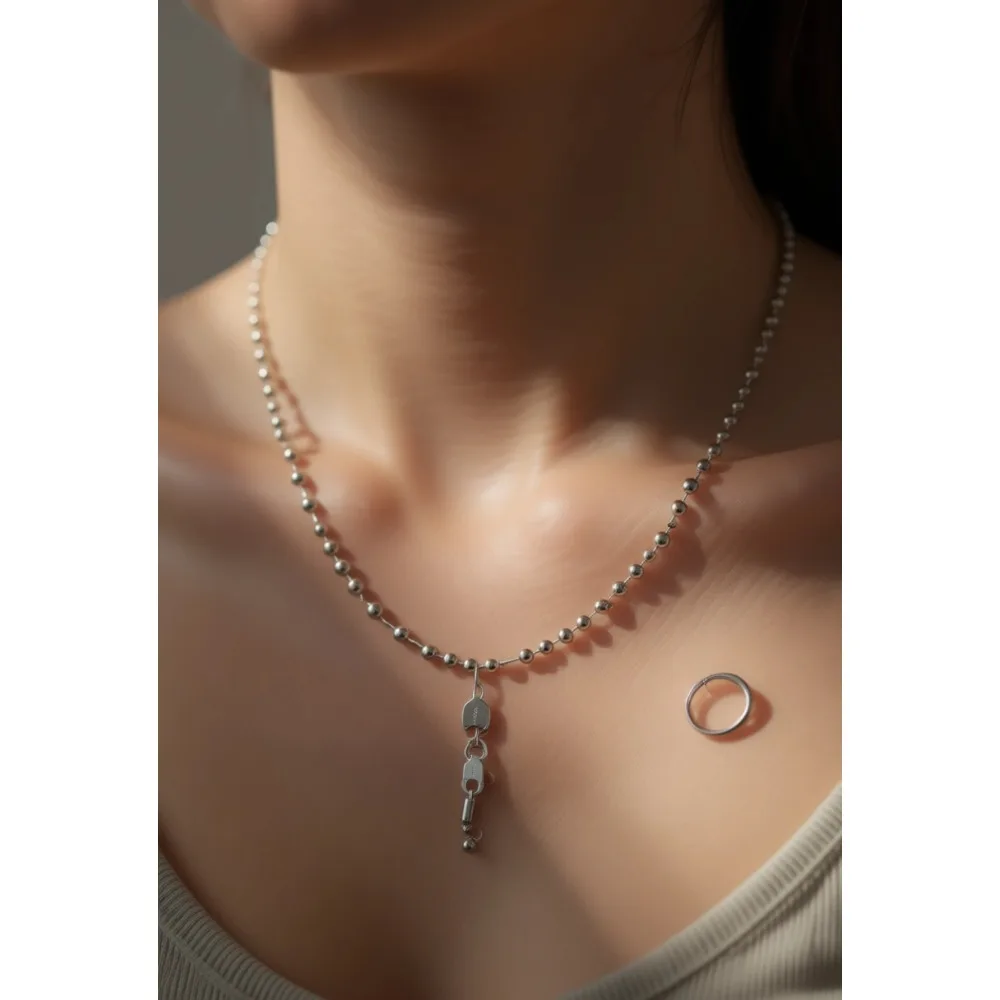 

Серебряное ожерелье-цепочка с бусинами унисекс, 2,3 мм, 18-28 дюймов, цельное, с подвеской, ювелирное украшение, подарок