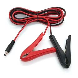 JKM 12/24V Crocodile Clip with DC5.5*2.1mm Male Adapter Plug Cable 3M/10FT DC Battery Clamps Extension Cord for Power Station