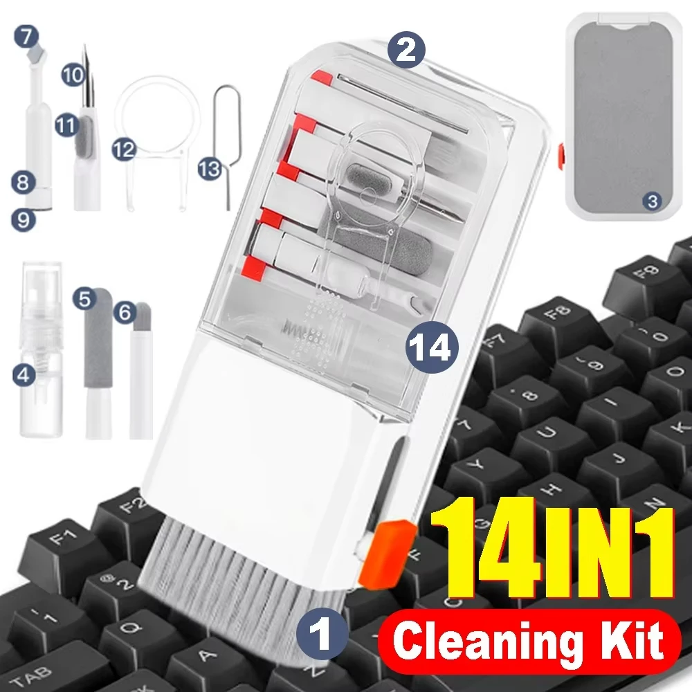 14in1 Multi-Function Cleaning Kit Digital Camera PC Keyboard Phone Screen Headphone/Phone Cleaning Tools For iPhone AirPods iPad