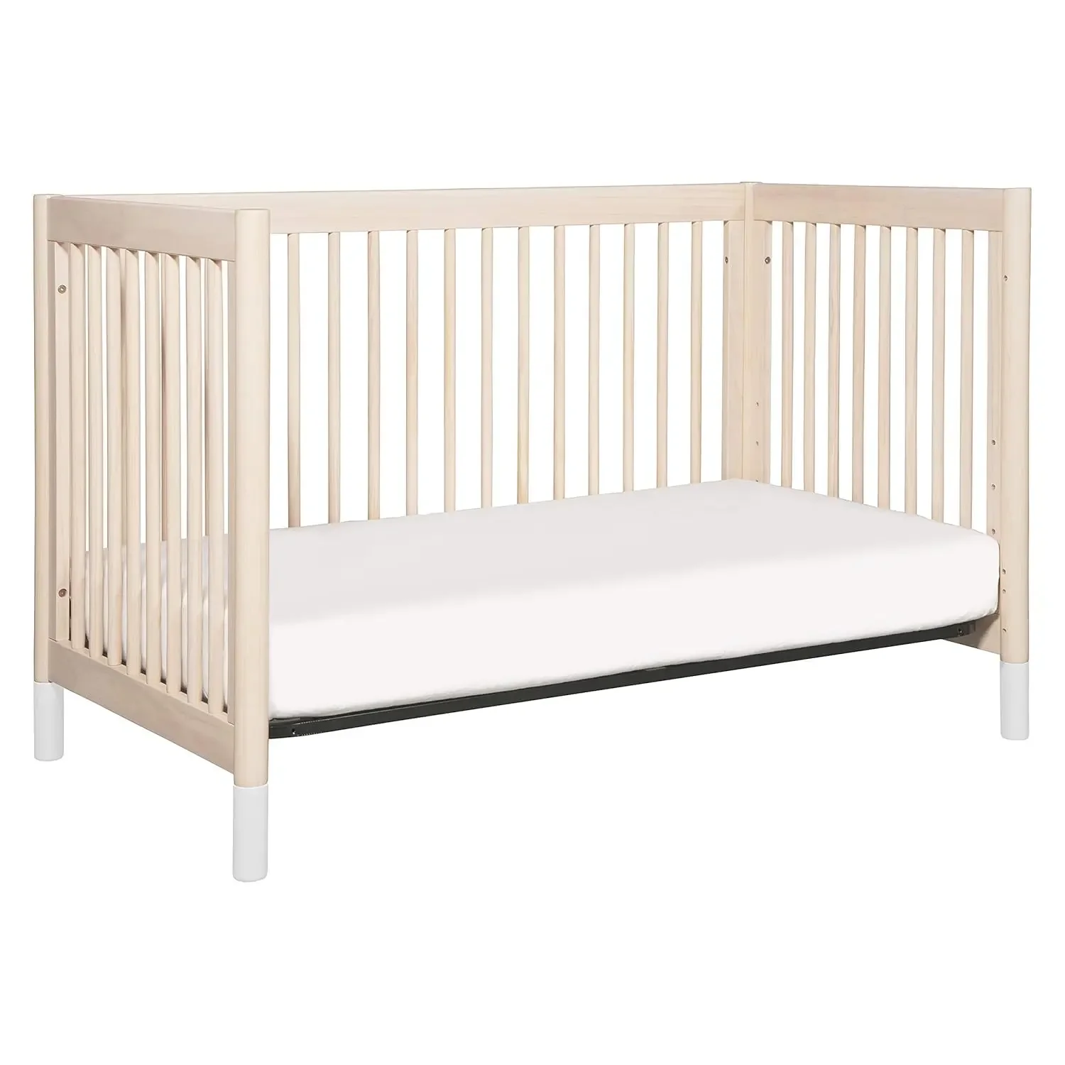 Babyletto Gelato 4-in-1 Convertible Crib dengan tempat tidur balita konversi dicuci alami dan putih, Greenguard Gold bersertifikat