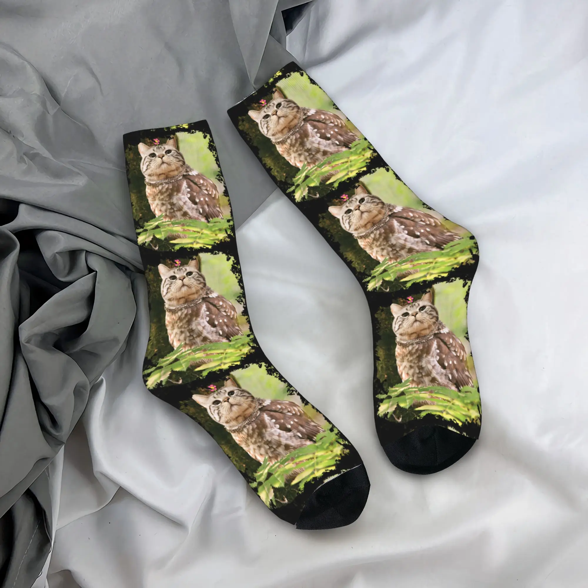 

Cat Owl Meme Brainrot Gen Alpha Slang забавные интернет-мем носки чулки унисекс мужские качественные носки зимние носки в стиле Харадзюку на заказ