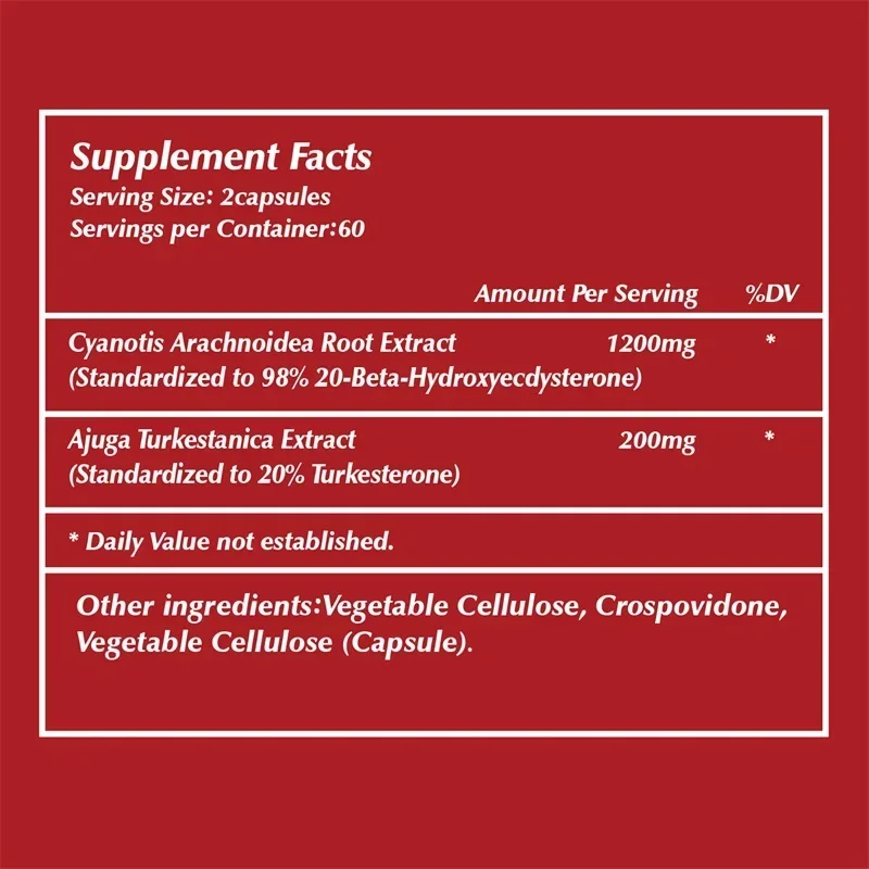 Beta Ecdysterone and Turkesterone Supplements - Muscle Mass Increase, Anabolic Activity Support, Muscle Development