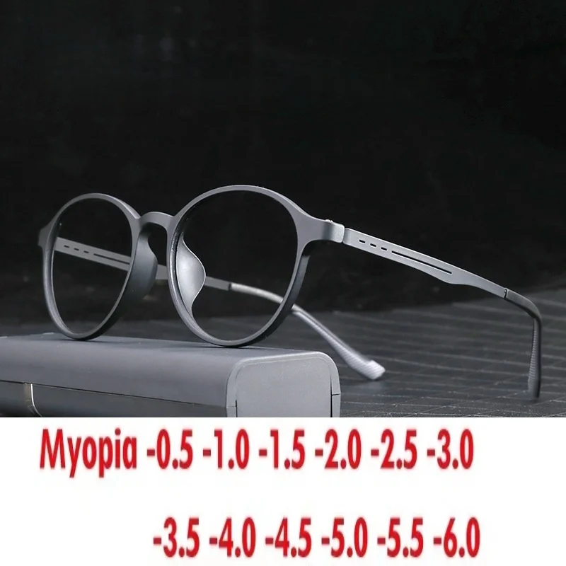 

Fashion TR90 retro round myopia glasses lightweight anti-ultraviolet power range-0~-6.0