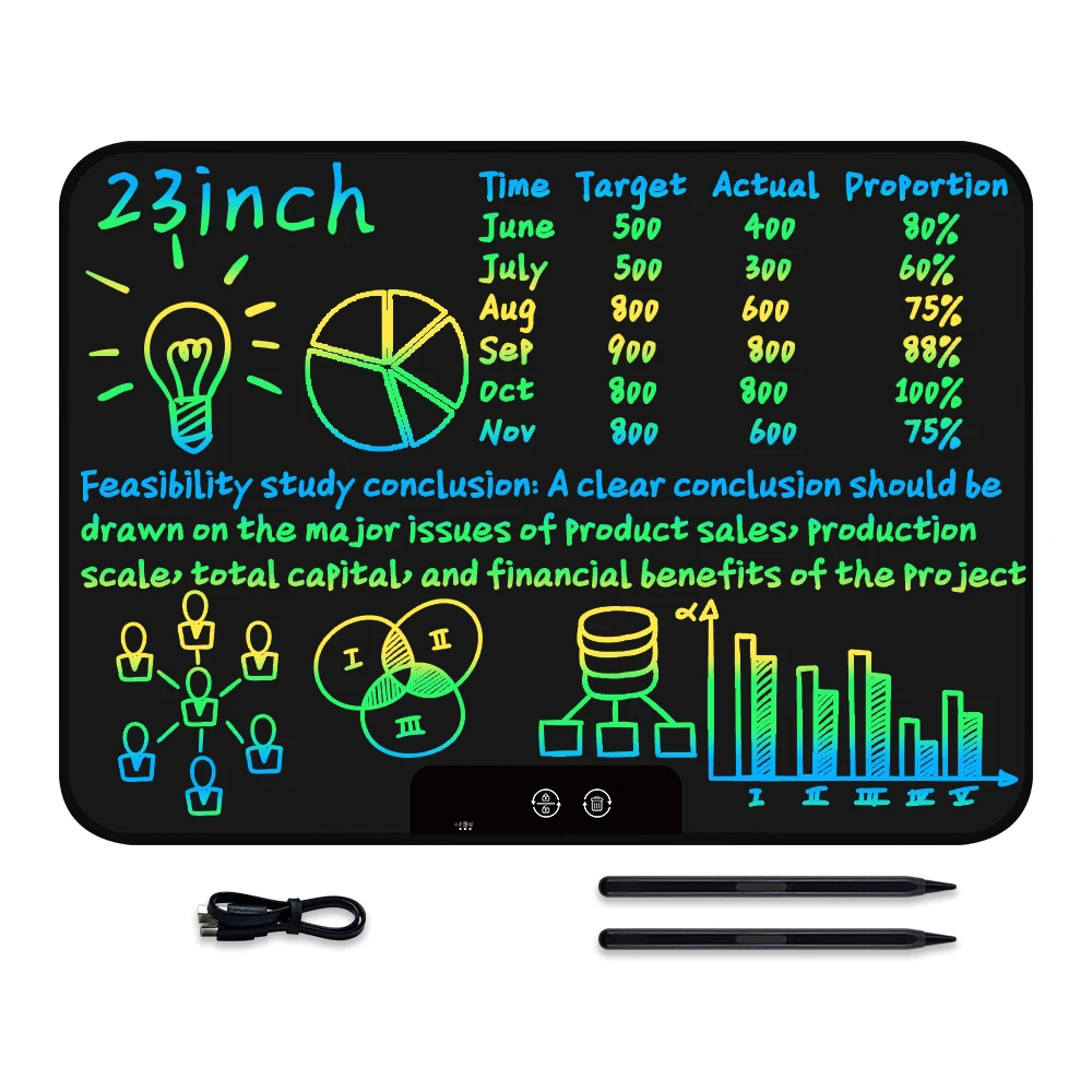 23 Inch Rechargeable LCD Screen Writing Tablet Electronic Drawing Board Colorful Handwriting Pad Children\'s Toys Business & Home