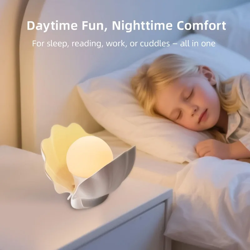 Children's Multi-Color Silicone Eye Protection Night Light Mother-Baby Atmosphere Lamp with Shell Pearl Effect