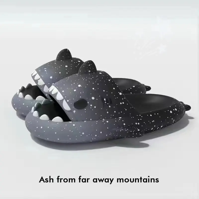 

Trendy Gradient Starry Sky Shark Slippers Non Slip Thick Sole Comfortable Unisex Sandals Fashionable