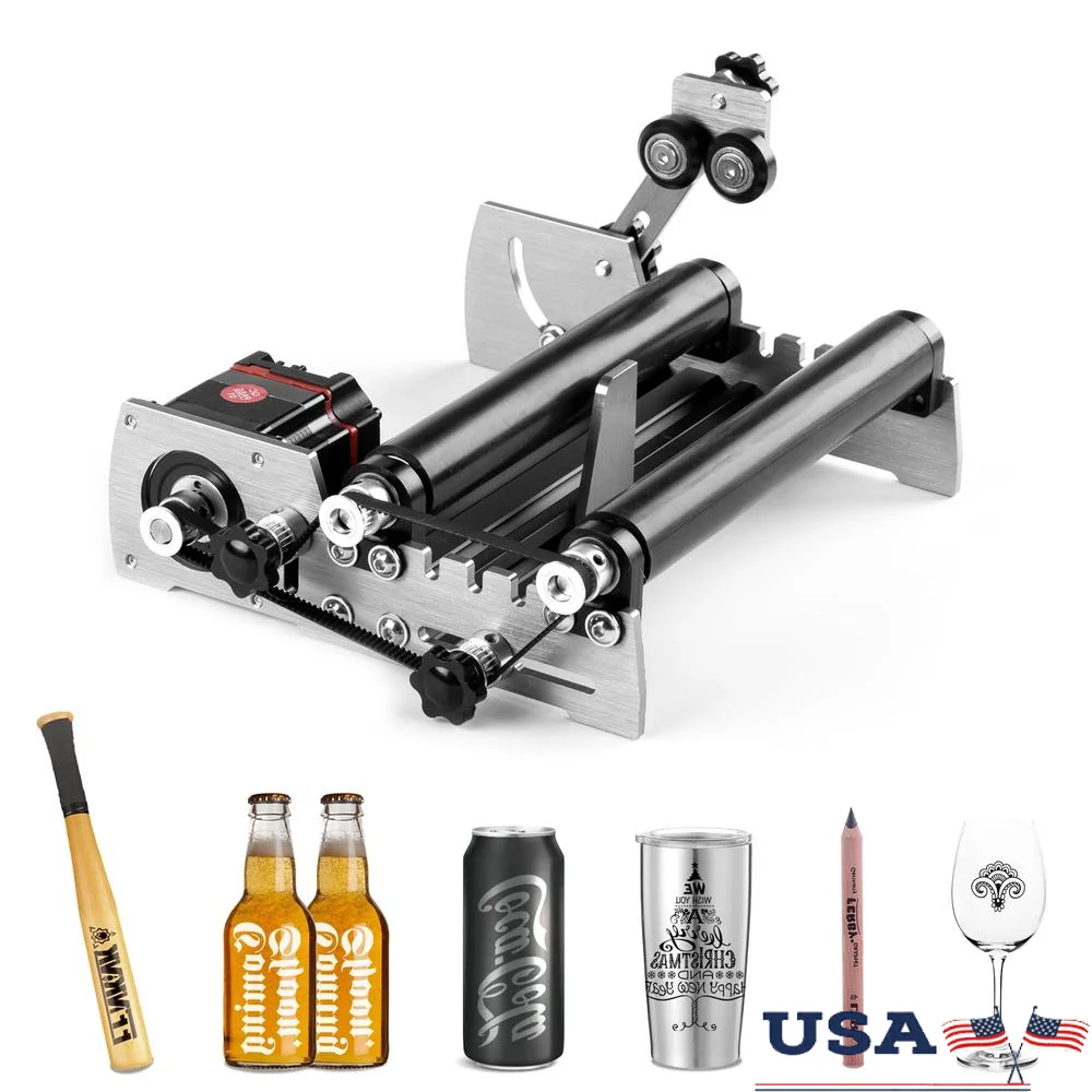 Y-axis Rotary Roller Engraving Module Curved Surface and Cylindrical Objects Compatible with XE-PRO and Closed-Loop Stepper