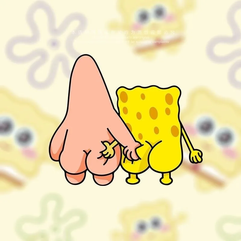 Calcomanía Decorativa para Coche con Diseño Creativo y Divertido de Bob Esponja y su Buen Amigo Patricio Estrella, para Cubrir Arañazos en la Carrocería