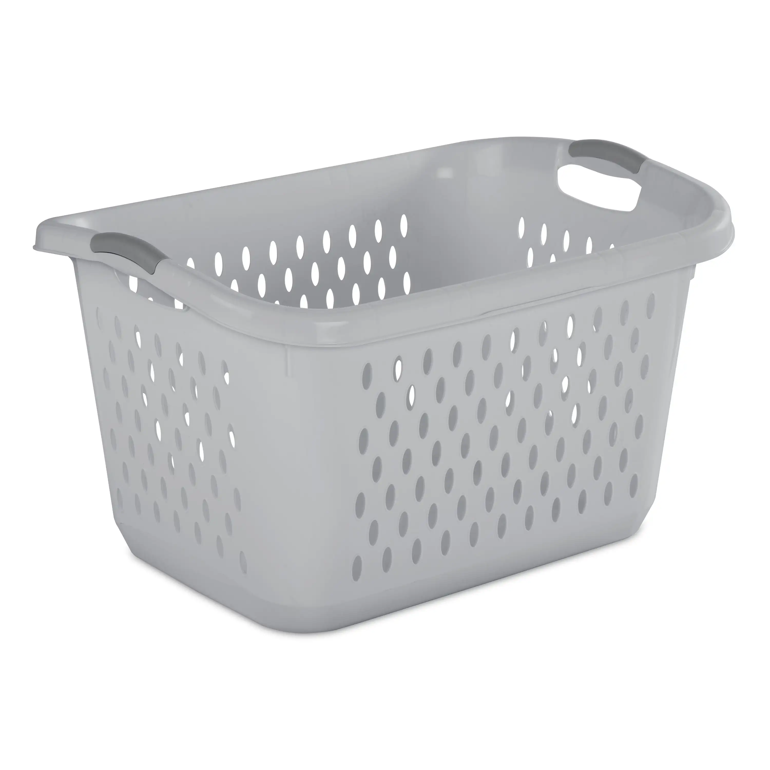 

2.7 Bushel Jumbo Plastic Laundry Baskets, Soft Silver, 2 Pack