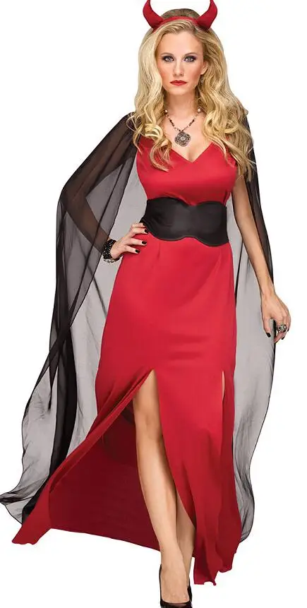 Disfraz de Cosplay del diablo rojo, bata de Reina orm para mujer, disfraz de halloween de plang de rol, ropa Par