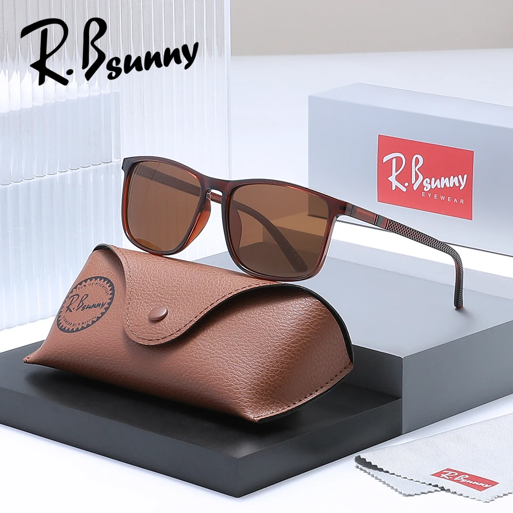 RBsunny ريترو الاستقطاب النظارات الشمسية الرجال النساء مستطيل الإطار UV400 نظارات الذكور موضة السببية الصيد في الهواء الطلق القيادة نظارات