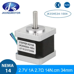 Jkongmotor Nema 14 Stepper Motor 14Ncm 1A 4-lead 34mm Nema14 Bipolar 1.8deg Stepper Motor for 3D Printer CNC Robot