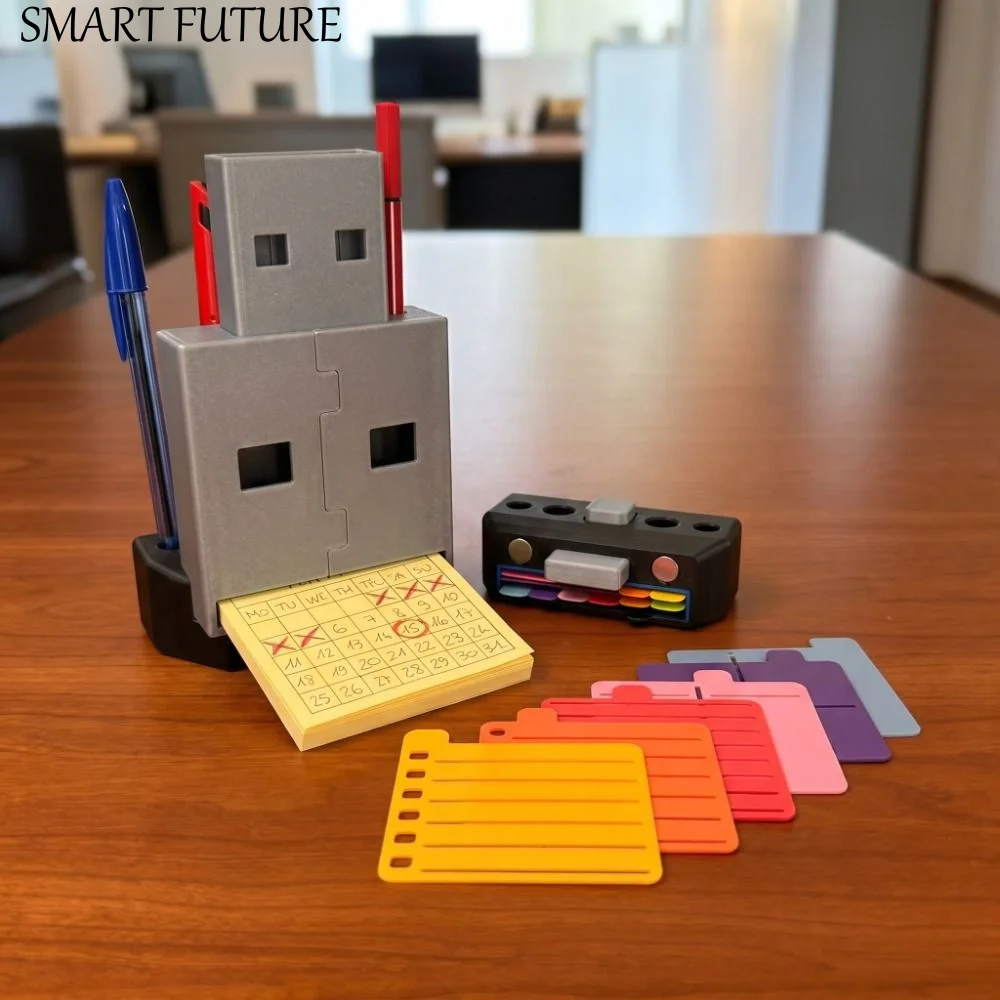 

With Stencils USB Powered Sticky Note Holder Practical Decor Drawing Template Multifunctional Desktop Note Organizer