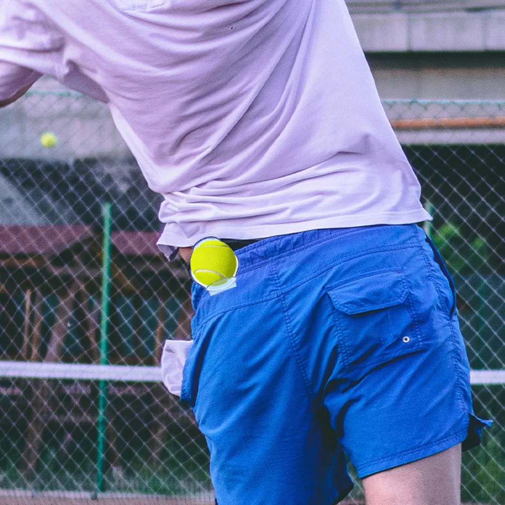 

2 шт., держатель для теннисных мячей, портативный пояс с зажимом из АБС-пластика, легкий пояс для хранения теннисных мячей, экономия места, тренировочный инструмент