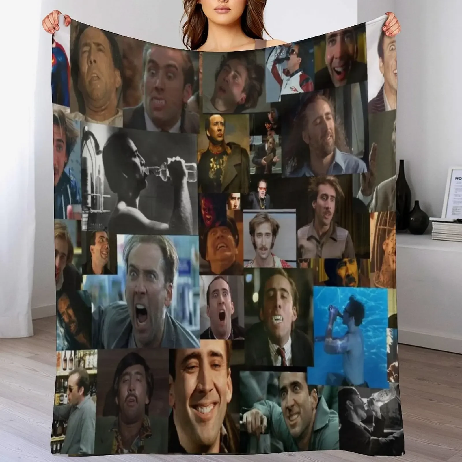 

Nicolas Cage Pattern - Nicholas Cage - Nick Cage Nic Throw Blanket Quilt Fashion Sofas Stuffeds Vintage Blankets