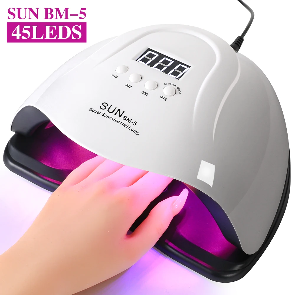 

UV/LED Nail Lamp Dryer 45 LEDS Beads Dual Source Lamp High Power For All Nails Gel Polish Phototherapy Light For Manicure Salon