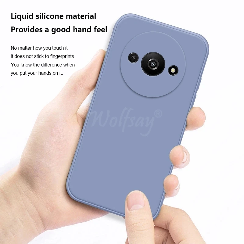 For Xiaomi Redmi A3 Case Liquid Silicone Plain Rubber Fundas Protector Case Redmi A3 Cover TPU Phone Case Redmi A3 Cover