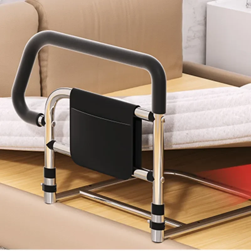 Elderly Bedside Guardrail No-Drill Assist Device Wide Padded Handle Enlarged Safety Rail Secure Bedside Support Handrail