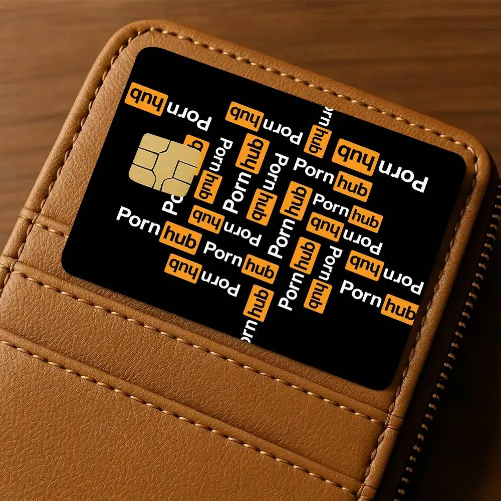مضحك P-Pornhub-S بطاقة ملصقات مقاوم للماء فيلم الجلد غطاء 4 قطعة ملصقات بطاقة الائتمان الخصم الجبهة الديكور البنك مترو الانفاق تمرير #1