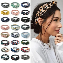 Nova impressão nó feminino bandana vintage hairband meninas headwear leopardo bandana acessórios para o cabelo vestido presente laços de cabelo scrunchie