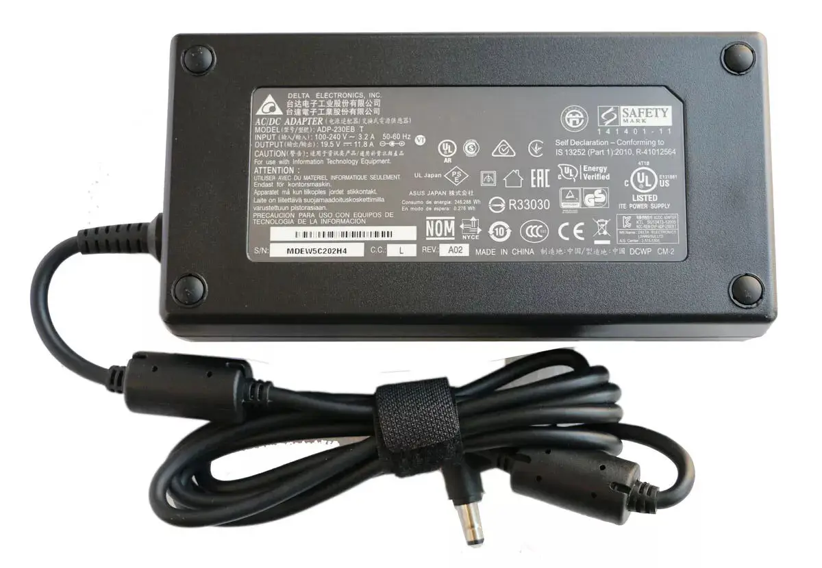 

Genuine Delta 19.5V11.8A ADP-230EB T AC Adapter Charger for System76 Oryx Pro Oryp3 230W Gaming Laptop Power Supply Original
