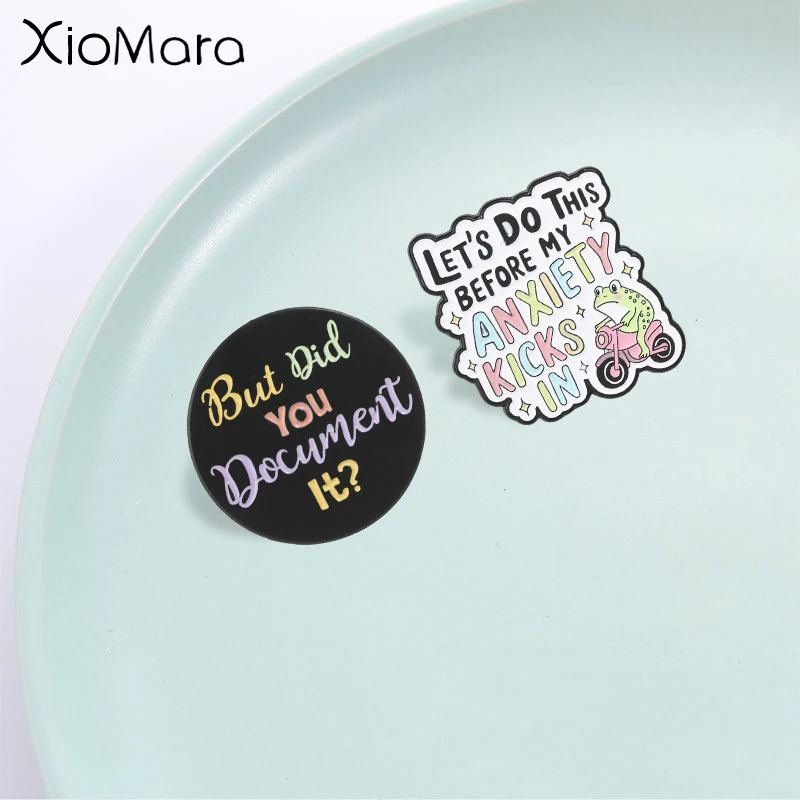 Cartoon Colorful Text Quote Enamel Pin, Funny Simple Personality English Quote Badge, Fashion Accessory, Gift for Friends