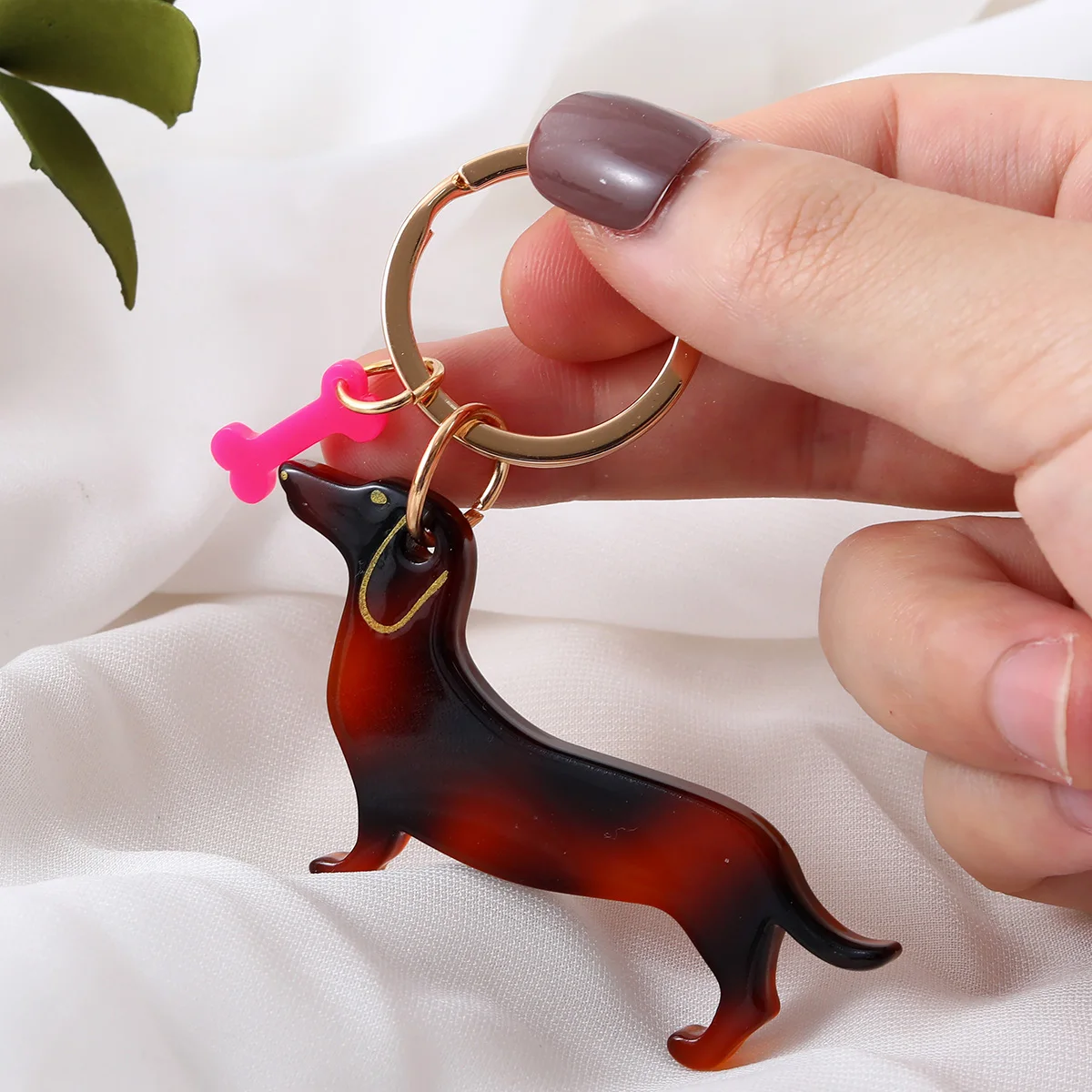 1PC Personalized Black Dog Keychain