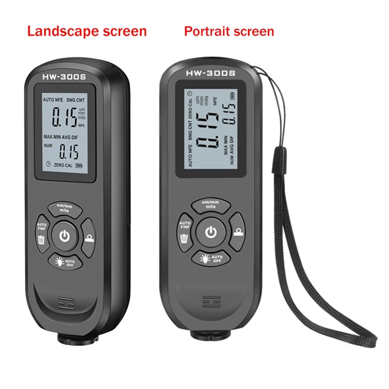 Digital Coating Thickness Gauge 0.01Mm/1Mil Black Thickness Meter With Screen LCD Display Calibration Function For Car