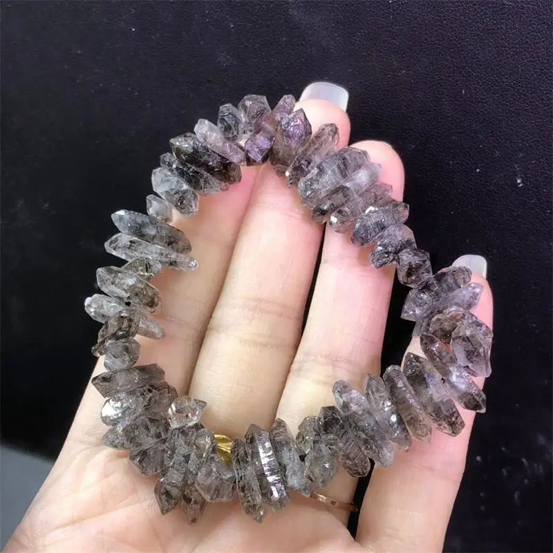 

Natural Herkimer Diamond Double Point Quartz Bracelet Fashion Personalized Men Women Holiday Exquisite Christmas Gift 1PCS