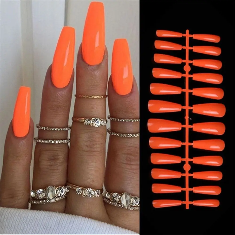 24Pcs/Set Matte Manicure Extension Coffin Fake Nail False Nails Nail Tips Ballerina Nail