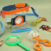 Magnifying Glass Insect Inspection Box with Tweezers Small Outdoor Insect Box for Boys Girls Nature Exploration