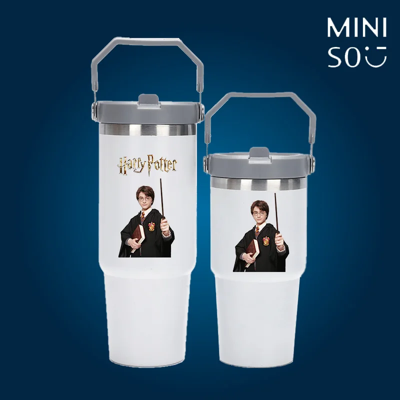 Taza portátil para coche Harry Potter de 30oz para adultos y niños, taza de agua con mango portátil para exteriores de acero inoxidable 304, minecraft