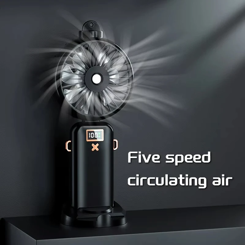 Xiaomi MIJIA Mist Fan Складной портативный Mni 5-скоростной охлаждающий цифровой дисплей Перезаряжаемый маленький подвесной вентилятор на шею Новый 2025