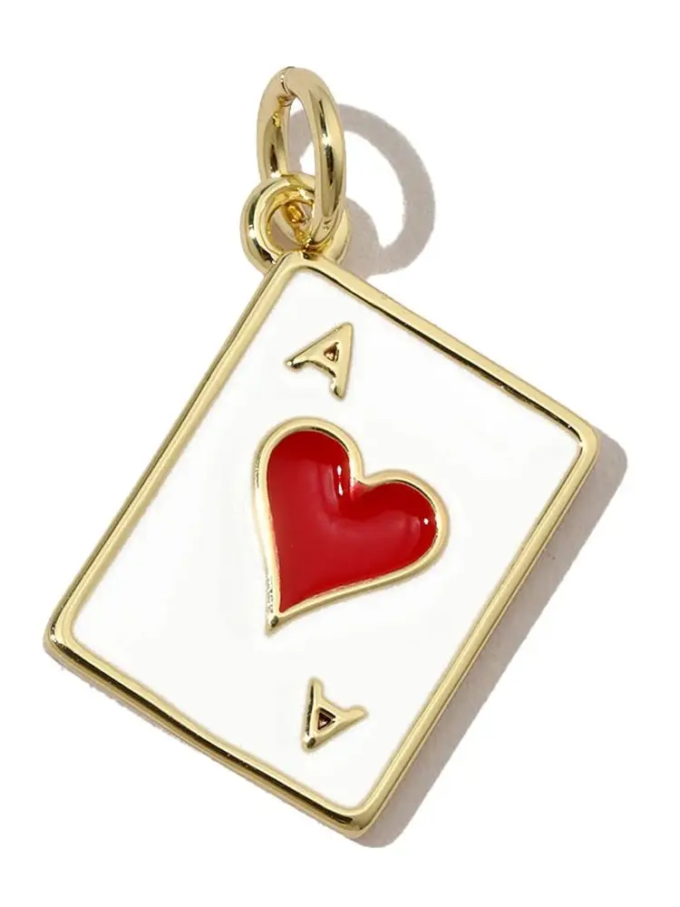 3 pièces/lot en acier inoxydable Zircon papillon cerise bricolage charme femmes carte de Poker fer à cheval collier pendentif queue de poisson coeur bijoux