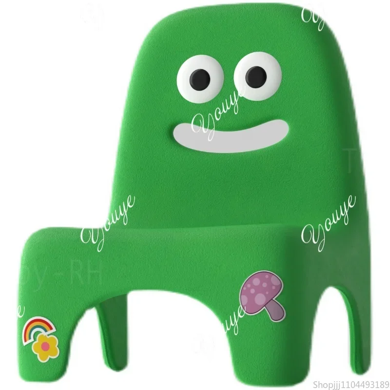 A49 Cute Green Kids Toy Stool With Backrest: Trendy Toddler Chair For Nursery/Playroom, Baby Furniture Gift