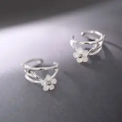 1 Pair Snow Sakura No Piercing Ear Cuff Cartilage Clip Earrings Korean Earrings for Women Flower Ear Clips Jewelry Gifts