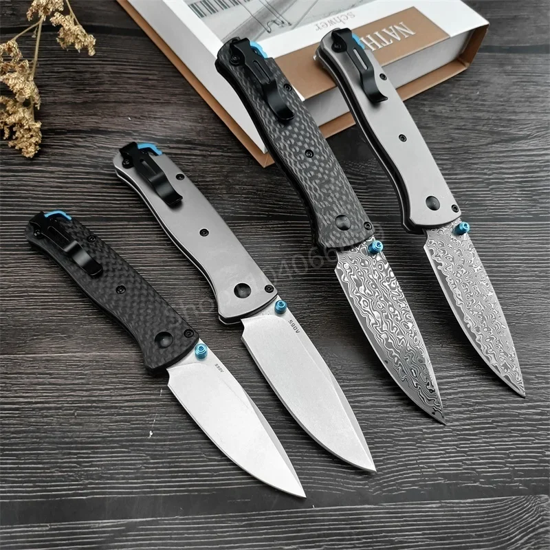 Outdoor EDC Pocket Folding Knife BM 535 High Quality Damascus Steel Blade Carbon Fiber/aluminium Alloy Handle Camping Tools