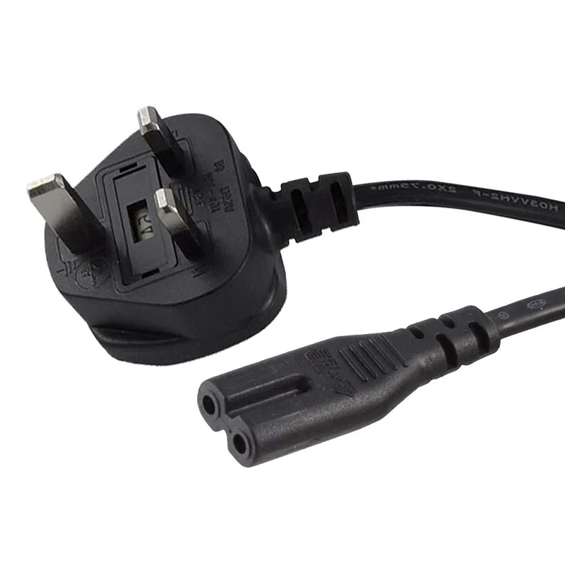 UK Plug Power Supply Cable 1.5m 1.8m 3m IEC C7 Figure 8 AC Power Extension Cord with 13A Fuse For HP Dell Notebook Laptop LG TV