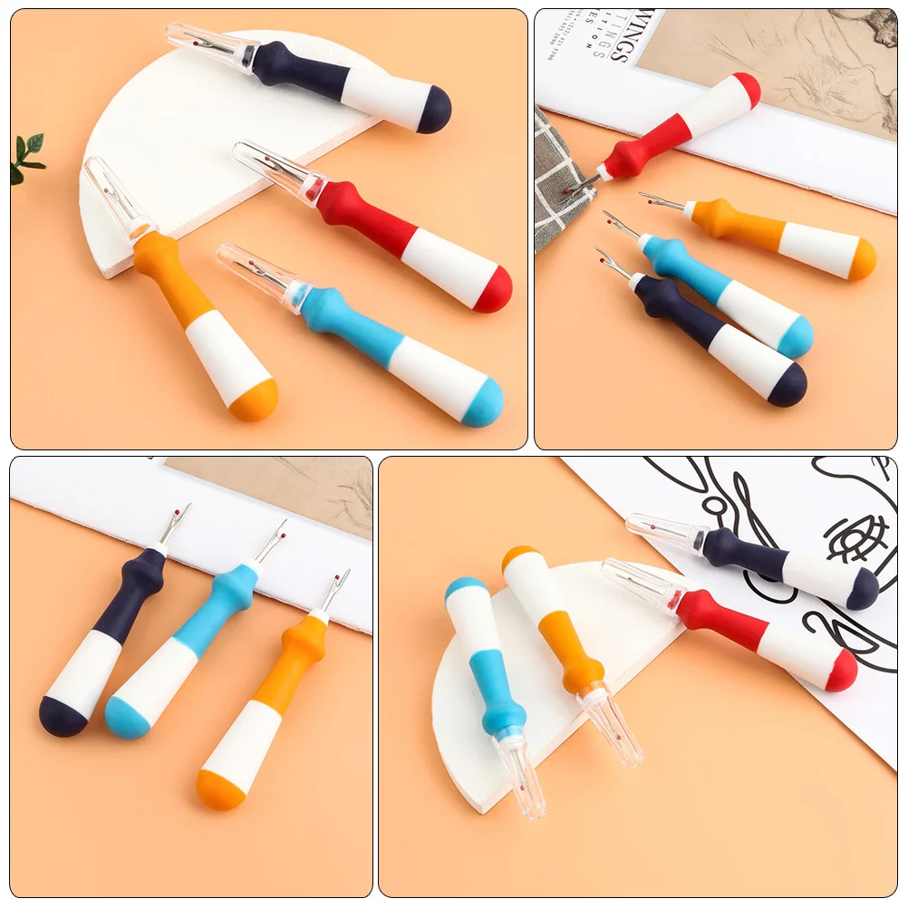 

4Pcs Seam Ripper Heavy Duty Multi Color Thread Rippers Efficient Seam Removal Sewing Tools Handy Thread Cutter